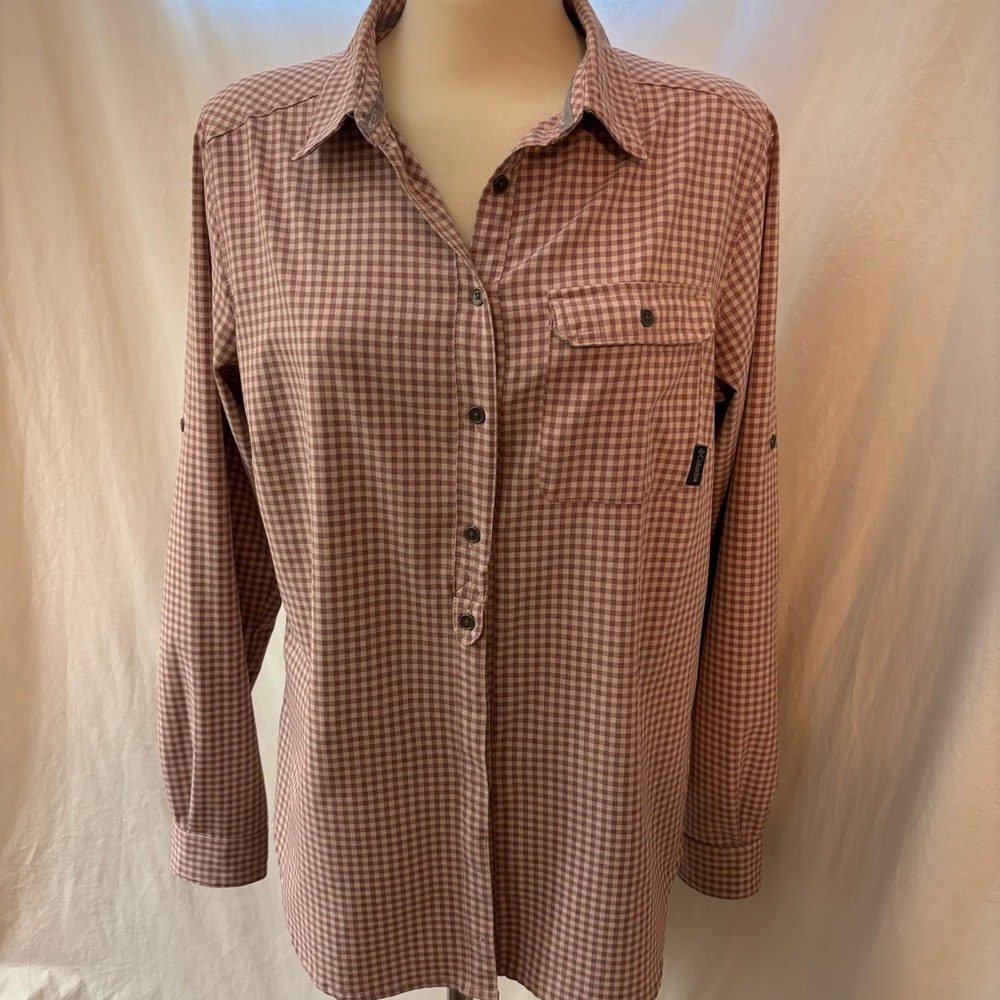 Columbia Omni-Shade Button-Down Mauve & Pink Shirt Large